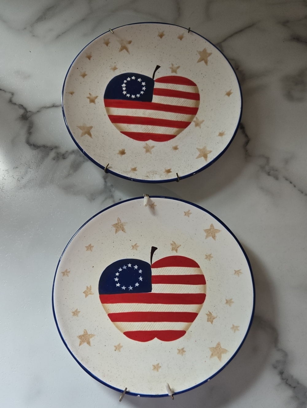 (2) American Heritage Collection hand-painted plates